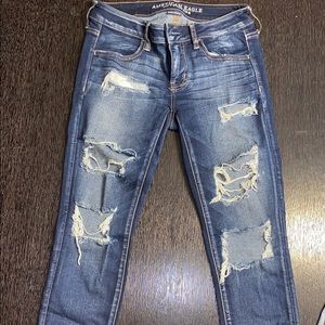 cute ripped low rise jeans